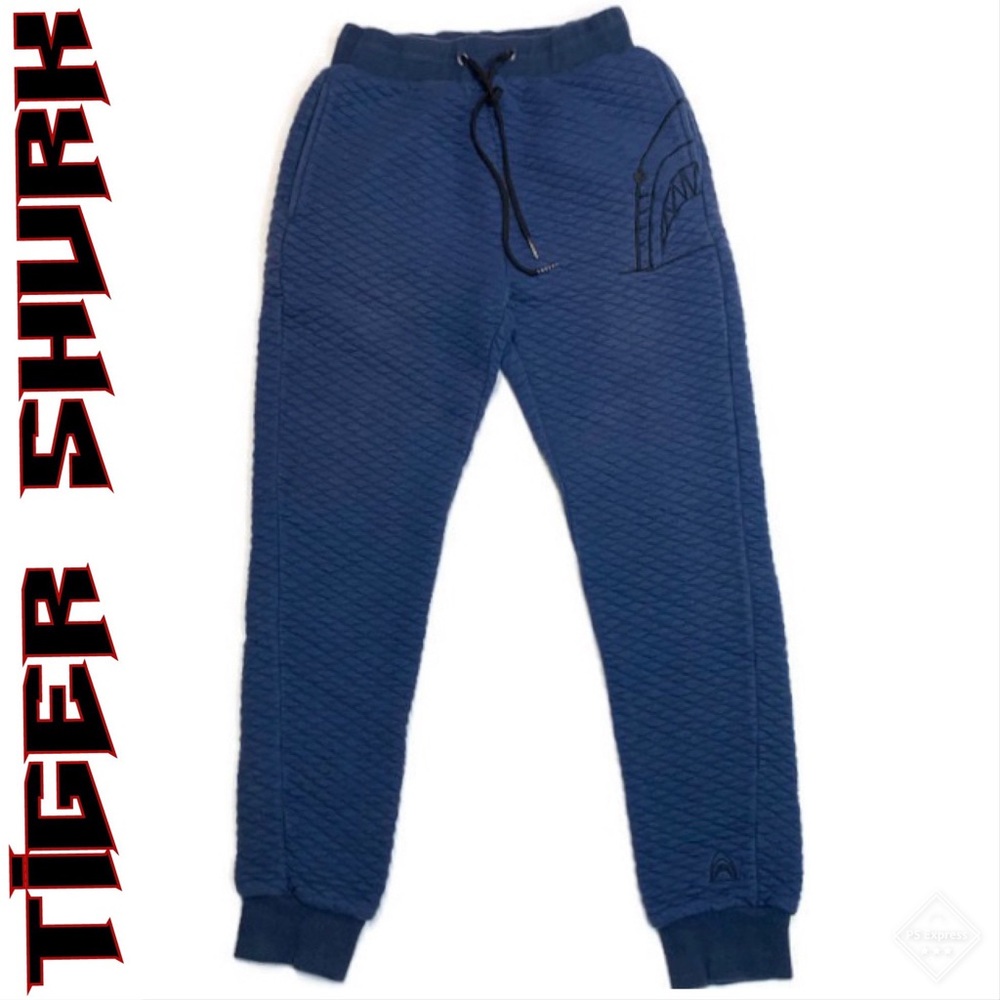 Tiger Shvrk Navy Slim Cozy Crew Joggers Sz S